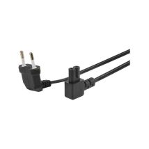 Cordon Élec D'Alimentation - 1 Fiche (2 P) M/1 Prise Iec C7 - Coudées À 90° - Encombrement Réduit - 2 X 0.75 Mm² - 6a - - Erard