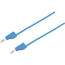 Ultra-flexible Cordon de mesure [Banane mâle 4 mm - Banane mâle 4 mm ] 25.00 cm bleu MSB-300 10 A