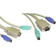 Rs Pro - Cordon kvm, kvm mâle, PS2 mâle vers kvm mâle, PS2 mâle, longueur 300mm ( Prix pour 1 )