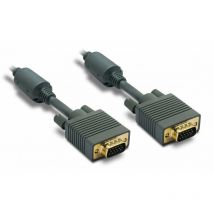 Metronic - Câble vga sub-D 15 mâle/mâle avec ferrites 3 m