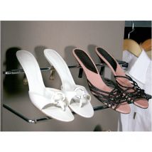 Étagère à chaussures les deux chromées 48. 83Cts - Étagère à chaussures avant ou latérale fixe extensible chromée