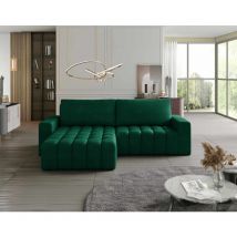 Cordova - canapé d'angle gauche 4 places convertible avec coffre en velours