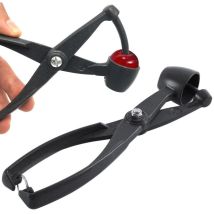 Orion – Entsteiner aus Aluminium für Kirschen und Oliven – 18 x 8 cm – ergonomisch, spülmaschinenfest, langlebig