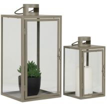 Corfu lampe lanterne lot de 2 vert.