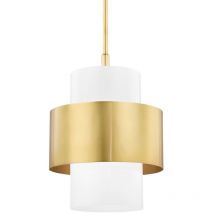 Corinth 1 leichte große Pendelleuchte aus Messing, Glas