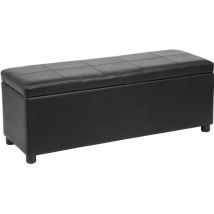 Sitztruhe Bukit 118x37x43 cm Kunstleder Schwarz [en.casa]