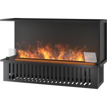 Sololed - Corner L1200 Einbau-Wasserdampfkamin mit mehrfarbiger Flamme, 3D-Effekt und App-Steuerung, 2,4-l-Tank – 120 cm