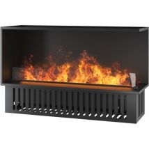 Corner R1200 Einbau-Wasserdampfkamin mit mehrfarbiger Flamme, 3D-Effekt und App-Steuerung, 2,4-l-Tank – 120 cm, automatische Nachfüllung