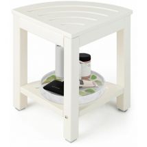 Casart - Corner Shower Bench Stool Bathroom Seat 2-Tier Storage Shelf Bathroom Foot Rest