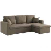 3-seater reversible corner sofa bed with storage, Ida, Taupe Grey, 219x84x68 cm
