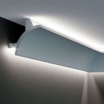 Cornice a soffitto con predisposizione led 90x90x2000mm in polimeri - Polistrutturato (prezzo al metro)