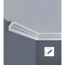 Cornice soffitto XPS 4x5x200 cm – Elegante e classica – Materiale: polistirene estruso – Stile: liscio classico