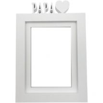 Wellhome - Cornice Portafoto da Tavolo o da Parete / Modello ''papa'' / Misura cornice 24,5x17,5 cm per foto 13x18 cm / Colore bianco