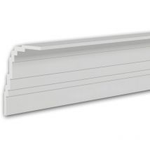 Cornice soffitto parete Profhome 650802 Cornice per soffitti modanatura aspetto stucco modanatura design moderno bianco 2 m