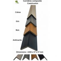 Cornière de finition 2200x57x57mm pour lame bardage ou lame terrasse Coexprotect coloris Bois