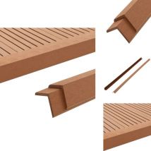 Cornière de terrasse 5 pcs wpc 170 cm Marron clair - Cornière De Terrasse - Bordure Terrasse - Revêtement Terrasse - Bois Composite - wpc