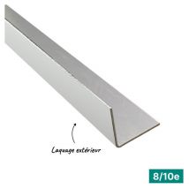 Cornière eco 2mL en alu 8/10ème 100x100mm - laquage extérieur - RAL9010 Aluhome