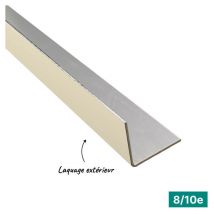 Cornière eco 2mL en alu 8/10ème 20x20mm - laquage extérieur - RAL1015 Aluhome