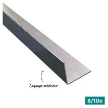 Cornière eco 2mL en alu 8/10ème 30x30mm - laquage extérieur - RAL7016 Aluhome