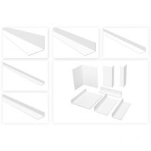 Cornières pvc blanc 2m - inégales, épaisseur 2 à 4mm - hj: 25x45mm, 2,5 mm