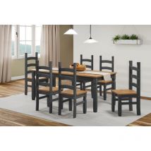 Corona Charcoal 6'0" Dining Table & 6 Chairs