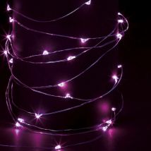 10m rosa 100 led luz de cadena de interior, funciona con pilas - Feeric lights & christmas