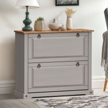 Corona Grey Wax 2 Shelf Shoe Chest