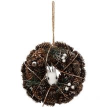 Fééric Lights And Christmas - Ghirlanda di Natale Marron glacé carattere pigne D19cm - Renna - Feeric lights & christmas