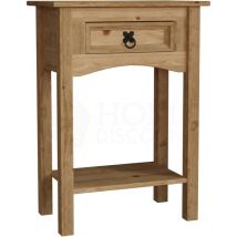 Corona 1 Drawer Console Table With Shelf Solid Pine Side End Hallway Table