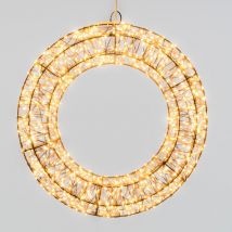 Lotti - Corona Marrone 3D ø35cm 1000 MicroLED FlashLED Diamond bianchi