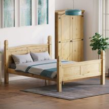 Corona 5ft King Size Solid Pine Wood Bed Frame, 150 x 200 cm, High-Foot-End
