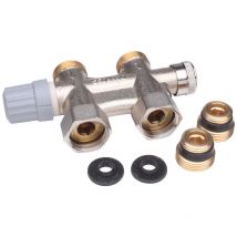 Danfoss - Corps Droit vhs pour sèche-serviette en Femelle 1/2 (15/21) - raccordement Mâle 3/4 (20/27)