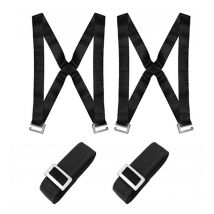 ZVD - Correa de mudanza - Correa de elevación - Ayuda para mover muebles pesados - 3 m (Negra, 2 arneses + 2 correas)