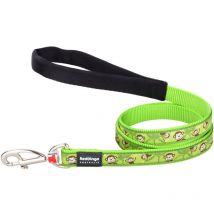 Red Dingo - Correa para perro style monkey lime green 15mm x 120 cm