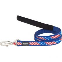 Red Dingo - Correa para Perro Style us Flag 15mm x 120 cm