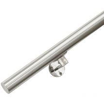Ivol - Corrimano in acciaio inox spazzolato - 100 cm + 2 supporti