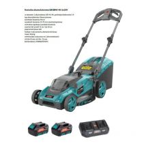 Cortacésped a batería NAC 2x20V, inducción, 2x6,0Ah, 46 cm, cortadora de césped eléctrica sin cables para jardín, potente y eficiente