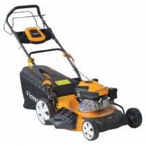 Cortacesped de gasolina 60 l 508 mm , Cortadora de césped a gasolina Plataforma de acero Sistema de autopropulsión Bolsa recolectora de 60 litros