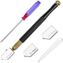 Coocheer - Cortador de vidrio de diamante profesional, afilador de vidrio manual de aleación de metal para vidrio grueso, herramientas de corte para