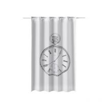 Cortina baño estampado reloj 180 x 200 cm poliester Atenas