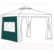 Gardenista - Cortinas de Exterior para Gazebo con Ojales, Cortinas Resistentes al Agua y al Viento con Puerta con Cremallera para Jardín, Protección