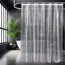 Cortina de Ducha Escarchado, Cortinas de Ducha Impermeable para Bañrra, Ducha, Cuarto de Baño - 180x180cm
