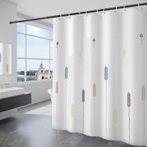 Cortina de Ducha Impermeable, Cortina de Baño Poliéster Lavable y Resistente al Moho Blanco - 120x200cm