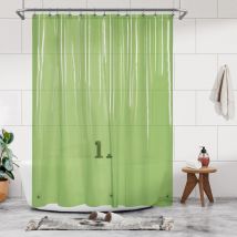 Linghhang - Cortina de ducha transparente verde - Revestimiento de ducha de peva premium con cortina de ducha ligera e impermeable.