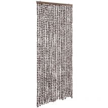 Vidaxl - Cortina mosquitera de chenilla marrón y blanca 56x185 cm