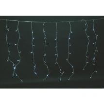 Euronatale - Cortina de luz blanca 288 luces efecto lluvia 8 funciones para exterior 6 x 1 metro