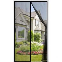 Cortina magnética negra para puerta (120 x 210 cm) para puertas francesas, antimosquitos y moscas.