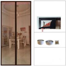 SNQ - Cortina mosquitera magnética para puerta, 80 x 210 cm (marrón)