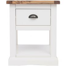 Cabinet Bits - Cosenza 1 Drawer Bedside Table Brass Cup Handle - Off-White