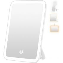 Jalleria - Cosmetic Mirror with Lighting, Rechargeable Portable Mirror, Makeup Mirror, Foldable Travel Mirror with 3 Light Colours, Ultra Slim Table